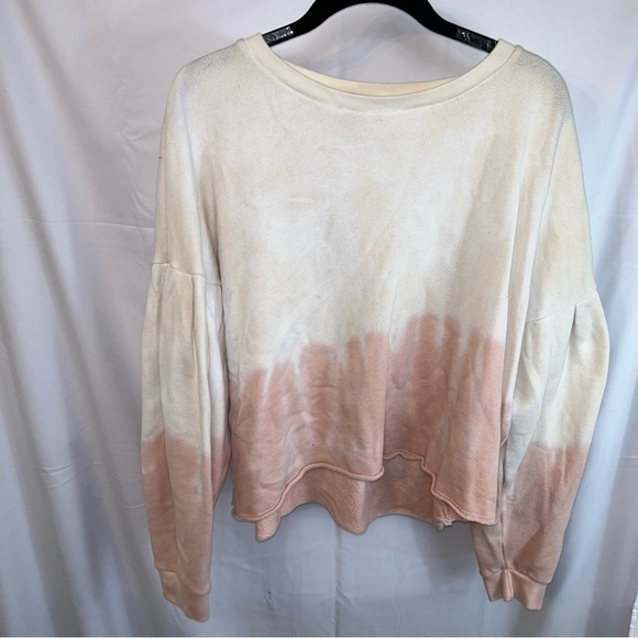American Eagle Sweater Cropped Pullover Dolman Long Sleeves Ombre Dip Tie Die - Picture 7 of 9
